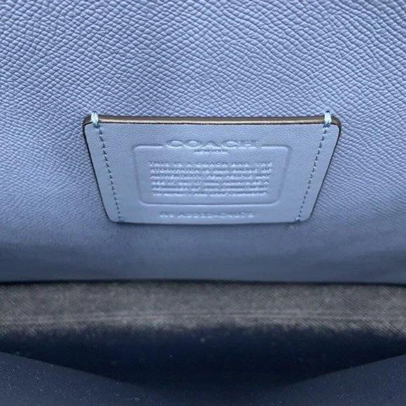 AUTHENTIC COACH Tatum Carryall In Signature Canvas Khaki and Marble Blue - Picture 3 of 9